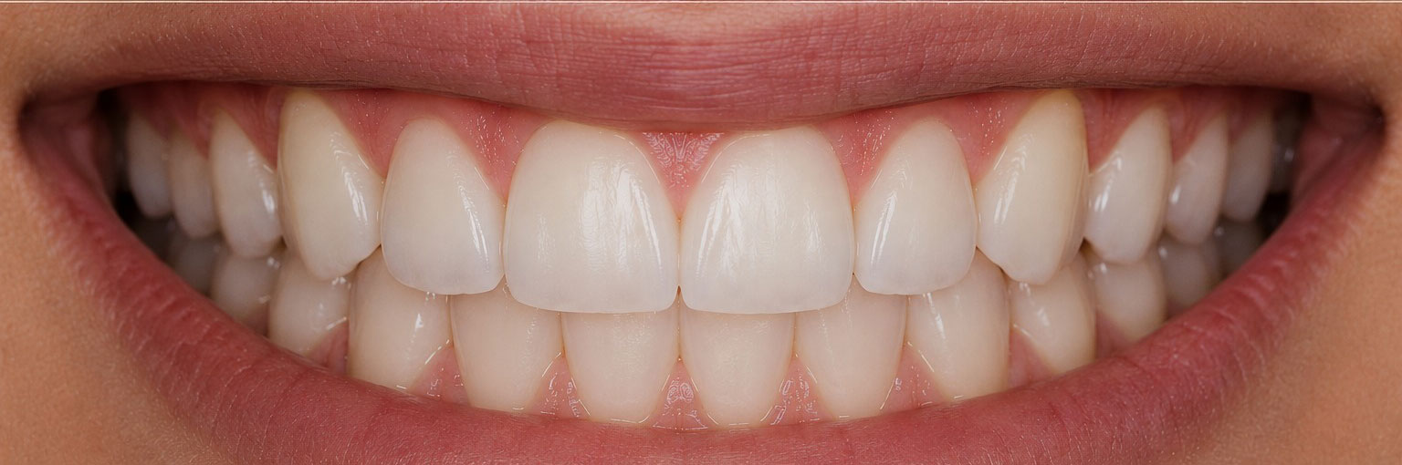 After — straightened teeth post Invisalign