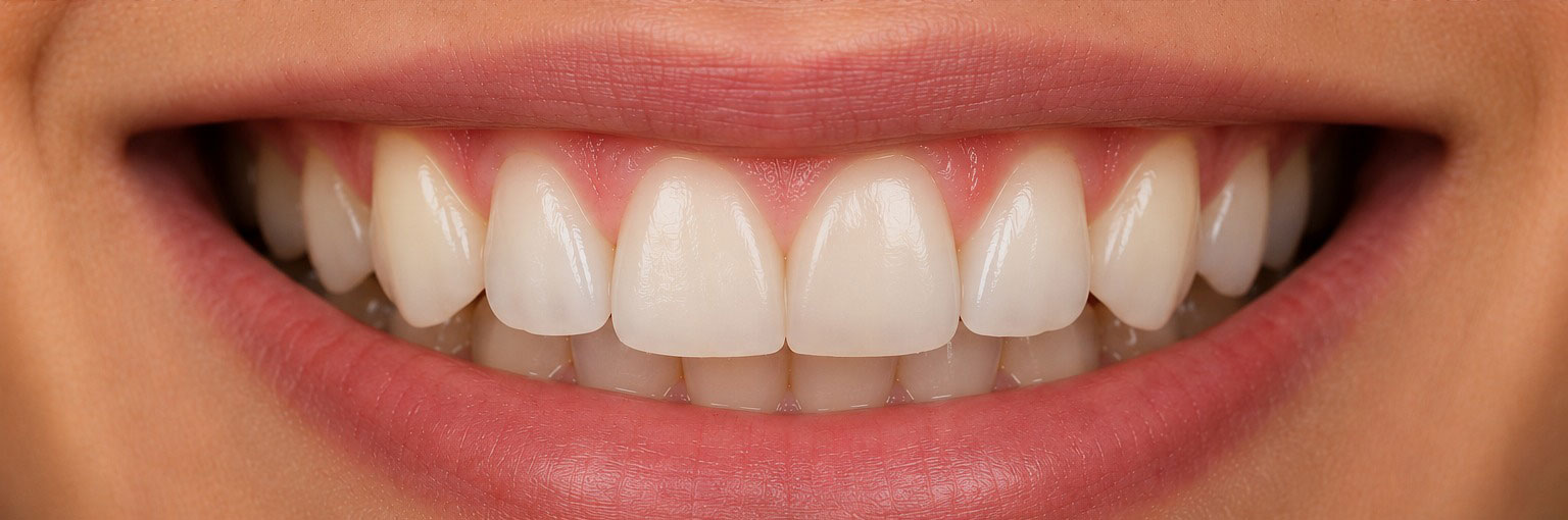 After — composite bonding closing gap
